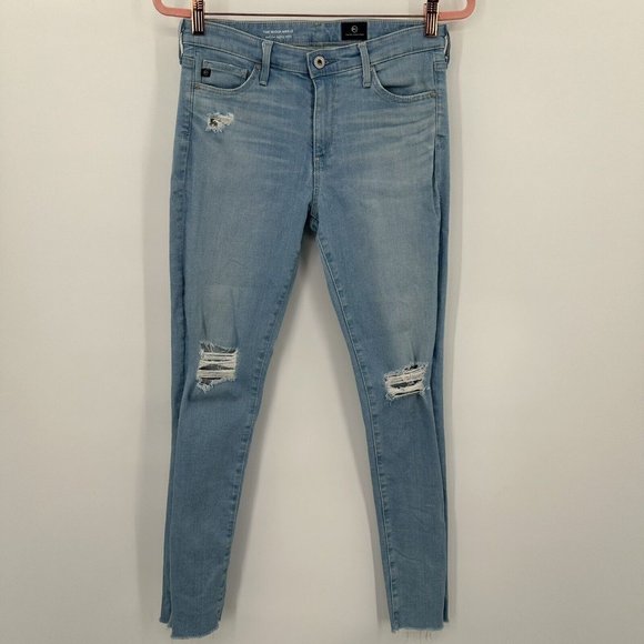 AG‎ Adriano Goldschmied 27R The Middi Ankle Mid-Rise Distressed Jean Raw Hem - Picture 3 of 10